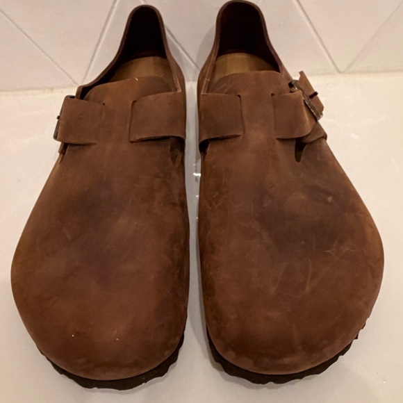 Birkenstock London Habana Oiled Leather Clogs EU 43 US 10–10.5 Brown New